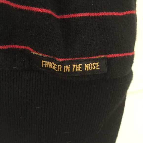 Finger in The Nose red & black striped hoodie - size XS - Picture 3 of 10